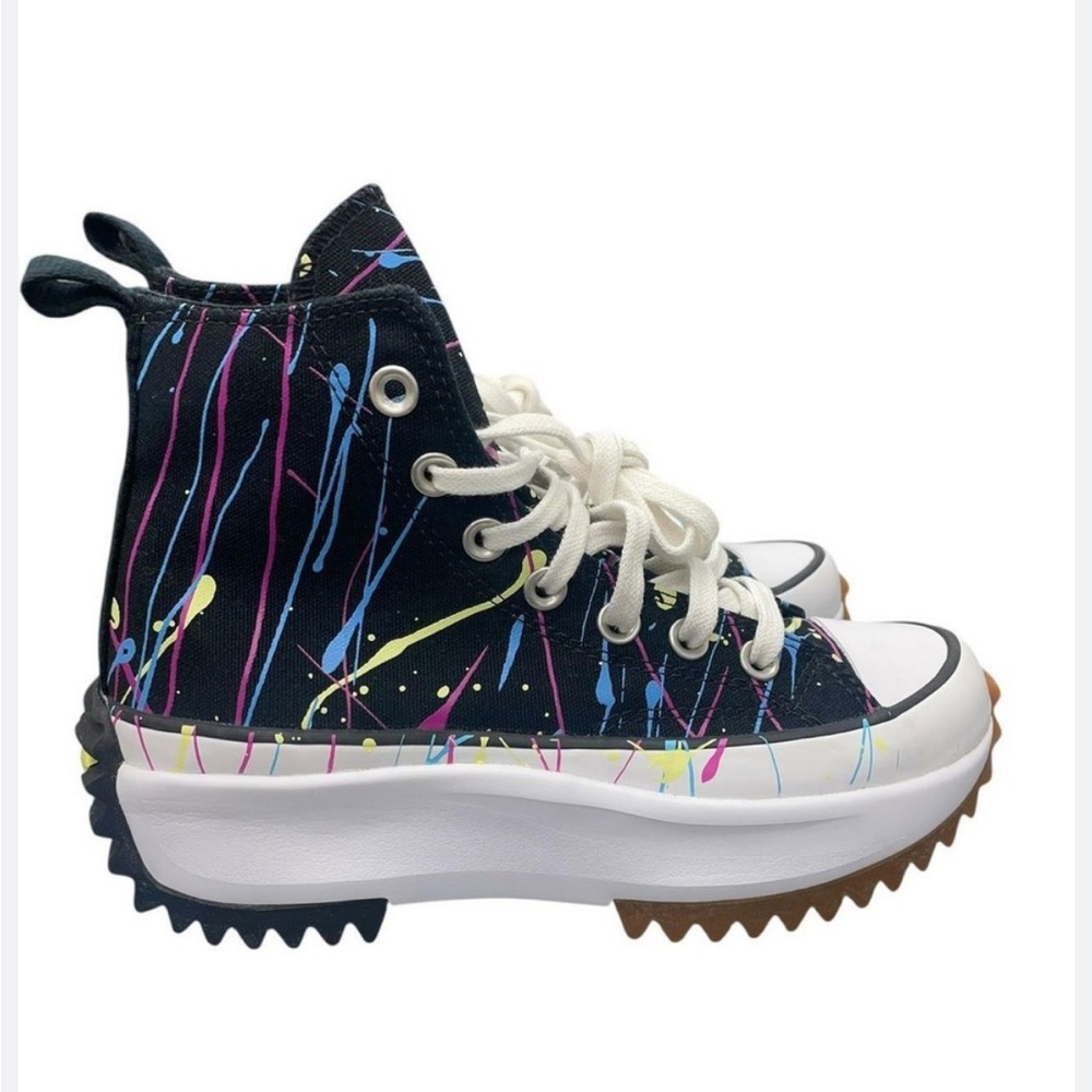 Converse Run Star Hike Paint Splatter High-Top Sneakers in Mint Condition